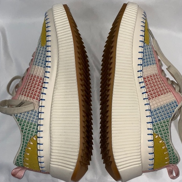 Nicole Miller Brita Multi Mixed Print Woven Color Platform Sneakers - Picture 5 of 11